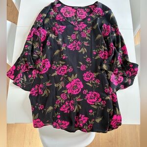 Express Black Dress with Hot Pink Floral Print